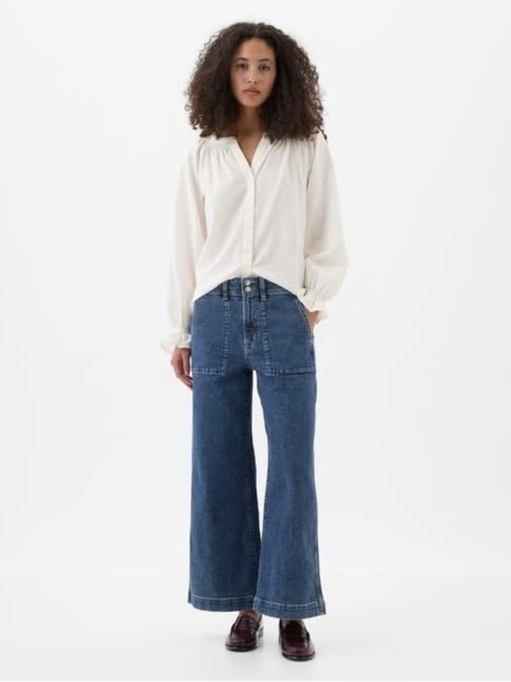 GAP High-Rise Wide Leg Utility Jeans